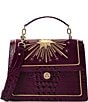 BRAHMIN Revel Collection Sugar Plum Hallie Gold Speckled Star Satchel Bag, Color:Sugar Plum - Image 1