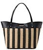 BRAHMIN Resort Samos Collection Black Ally Raffia Day Tote Bag - Image 1