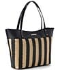 BRAHMIN Resort Samos Collection Black Ally Raffia Day Tote Bag - Image 4