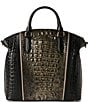 BRAHMIN Sarastro Collection Onyx Large Duxbury Satchel Bag, Color:Onyx - Image 2