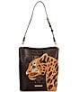 BRAHMIN Shadow Collection Celina Bucket Leopard Bucket Bag - Image 1