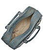 Color:Slate - Image 3 - Stratos Collection Slate Marissa Leather Satchel Bag