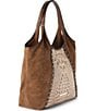 BRAHMIN Ensemble Iona Suede & Leather Studded Tote Bag, Color:Taupe - Image 4