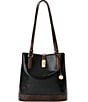 BRAHMIN Tuscan Collection Black Fiora Bucket Bag, Color:Black - Image 1