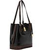 BRAHMIN Tuscan Collection Black Fiora Bucket Bag, Color:Black - Image 4