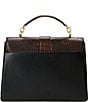 BRAHMIN Tuscan Collection Black Hallie Satchel Bag, Color:Black - Image 2