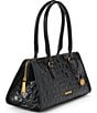 BRAHMIN Vanderbilt Collection Black Sophia Satchel Bag, Color:Black - Image 4