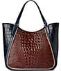 BRAHMIN Vesper Collection Navy Aliza Tote Bag, Color:Navy - Image 2