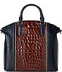 BRAHMIN Vesper Collection Navy Large Duxbury Satchel Bag, Color:Navy - Image 2