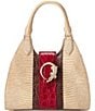 BRAHMIN Westlake Collection Adrian Sculptural Crocodile Hardware Satchel Bag, Color:Multi - Image 1