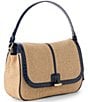 BRAHMIN Windswept Collection Navy Jolene Raffia Shoulder Bag - Image 4
