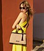 BRAHMIN Windswept Collection Small Denise Raffia Satchel Bag - Image 5