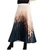 Brave + True Alias Coordinating Pleated Ombre Print Maxi Skirt, Color:Calligraphy - Image 1