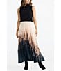 Brave + True Alias Coordinating Pleated Ombre Print Maxi Skirt, Color:Calligraphy - Image 3