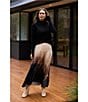 Brave + True Alias Coordinating Pleated Ombre Print Maxi Skirt, Color:Calligraphy - Image 4