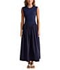 Brave + True Daphne Jersey Rib Sleeveless Crew Neck Maxi Dress, Color:Navy - Image 1