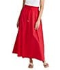 Brave + True Eliza Poplin Drawstring Elastic Pull On Midi Skirt, Color:Chili - Image 1