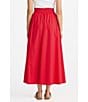 Brave + True Eliza Poplin Drawstring Elastic Pull On Midi Skirt, Color:Chili - Image 2
