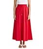Brave + True Eliza Poplin Drawstring Elastic Pull On Midi Skirt, Color:Chili - Image 3