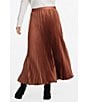 Brave + True Identity Pleated A-Line Midi Skirt, Color:Chestnut - Image 3