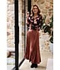 Brave + True Identity Pleated A-Line Midi Skirt, Color:Chestnut - Image 4