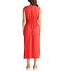 Brave + True Linen Blend Sleeveless Tie Front Smocked Back Midi Dress - Image 6