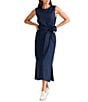 Brave + True Linen Blend Sleeveless Tie Front Smocked Back Midi Dress - Image 3