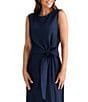 Brave + True Linen Blend Sleeveless Tie Front Smocked Back Midi Dress - Image 4
