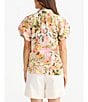 Brave + True Meadow Floral Collared Short Puff Sleeve Button Front Blouse - Image 2