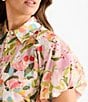 Brave + True Meadow Floral Collared Short Puff Sleeve Button Front Blouse - Image 3