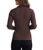Brave + True Mimi Long Sleeve Collared Split V-Neckline Ribbed Sweater Top, Color:Dark Chocolate - Image 2