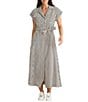 Brave + True Portia Short Sleeve Striped Collared Button Front Midi Shirt Dress - Image 1