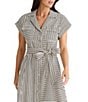Brave + True Portia Short Sleeve Striped Collared Button Front Midi Shirt Dress - Image 3