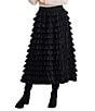 Brave + True Symphony Ruffle Midi Skirt, Color:Black - Image 1