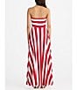 Brave + True Thandie Sleeveless Strapless Horizontal Bodice Stripe Fit And Flare Maxi Dress, Color:Red Stripe - Image 2