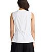 Brave + True Eden Linen Blend Button Front Round Neckline Sleeveless Coordinating Vest, Color:White - Image 2
