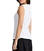 Brave + True Eden Linen Blend Button Front Round Neckline Sleeveless Coordinating Vest, Color:White - Image 3