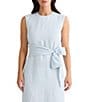 Brave + True Turning Point Sleeveless Linen Crew Neckline Tie Front Midi Dress, Color:Sky - Image 3
