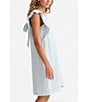 Brave + True Linen V-Neck Short Flutter Sleeve Shift Dress, Color:Sky - Image 3