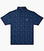 Breezy Pop Off Americana Printed Performance Short Sleeve Polo Shirt - Image 1
