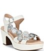 Brioso Brylee Embossed Leather Disk Embellished Platform Sandals - Image 1
