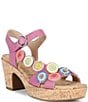 Brioso Brylee Leather Disk Embellished Cork Platform Sandals - Image 1