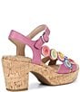 Brioso Brylee Leather Disk Embellished Cork Platform Sandals - Image 2