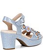 Brioso Brylee Printed Leather Disk Embellished Cork Platform Sandals - Image 2