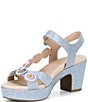 Brioso Brylee Printed Leather Disk Embellished Cork Platform Sandals - Image 4