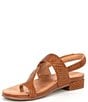 Color:Suntan - Image 4 - Dorado Embossed Leather Toe-Loop Sandals