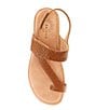 Color:Suntan - Image 5 - Dorado Embossed Leather Toe-Loop Sandals