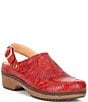 Color:Vermillion - Image 1 - Robson Tooled Leather Clogs