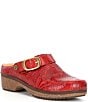 Color:Vermillion - Image 2 - Robson Tooled Leather Clogs