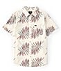Color:Off White/Palm Leaf - Image 1 - Charter Palm Print Short Sleeve Woven Shirt